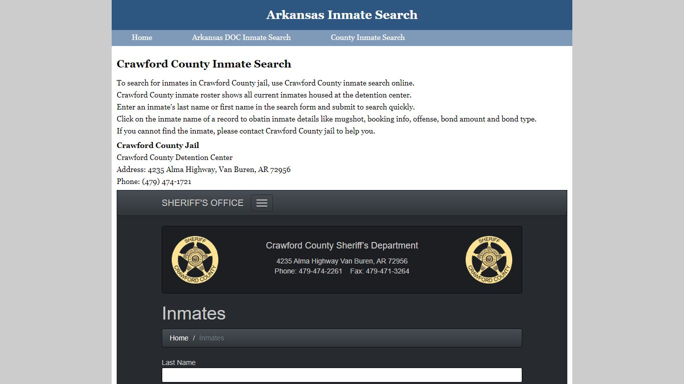 Crawford County Inmate Search